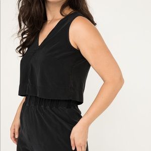 Polly Crop in black silk S